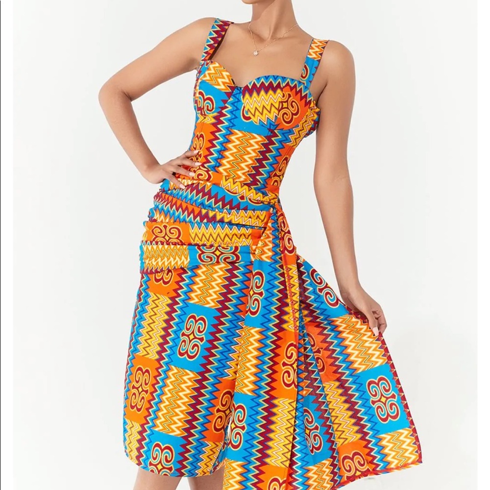 Grass-Fields African Print Temila Dress